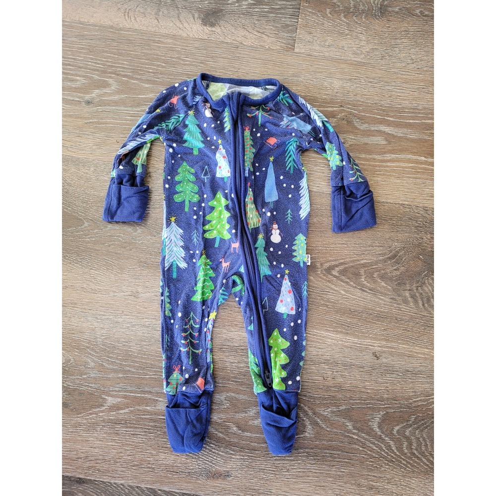 Little Sleepies Christmas Tree Zippy Pajamas Convertible Footie Newborn #9‎